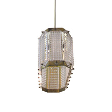Load image into Gallery viewer, 1960s Scandinavian Prism Moulded Glass and Brass rectangular Ceiling Light
