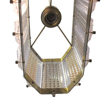 Load image into Gallery viewer, 1960s Scandinavian Prism Moulded Glass and Brass rectangular Ceiling Light
