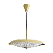 Load image into Gallery viewer, 1960s Swedish Brass and Glass Ceiling Light with Moulded Glass
