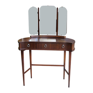1940S Scandinavian Vanity Dressing Table With Its Triptych Mirror