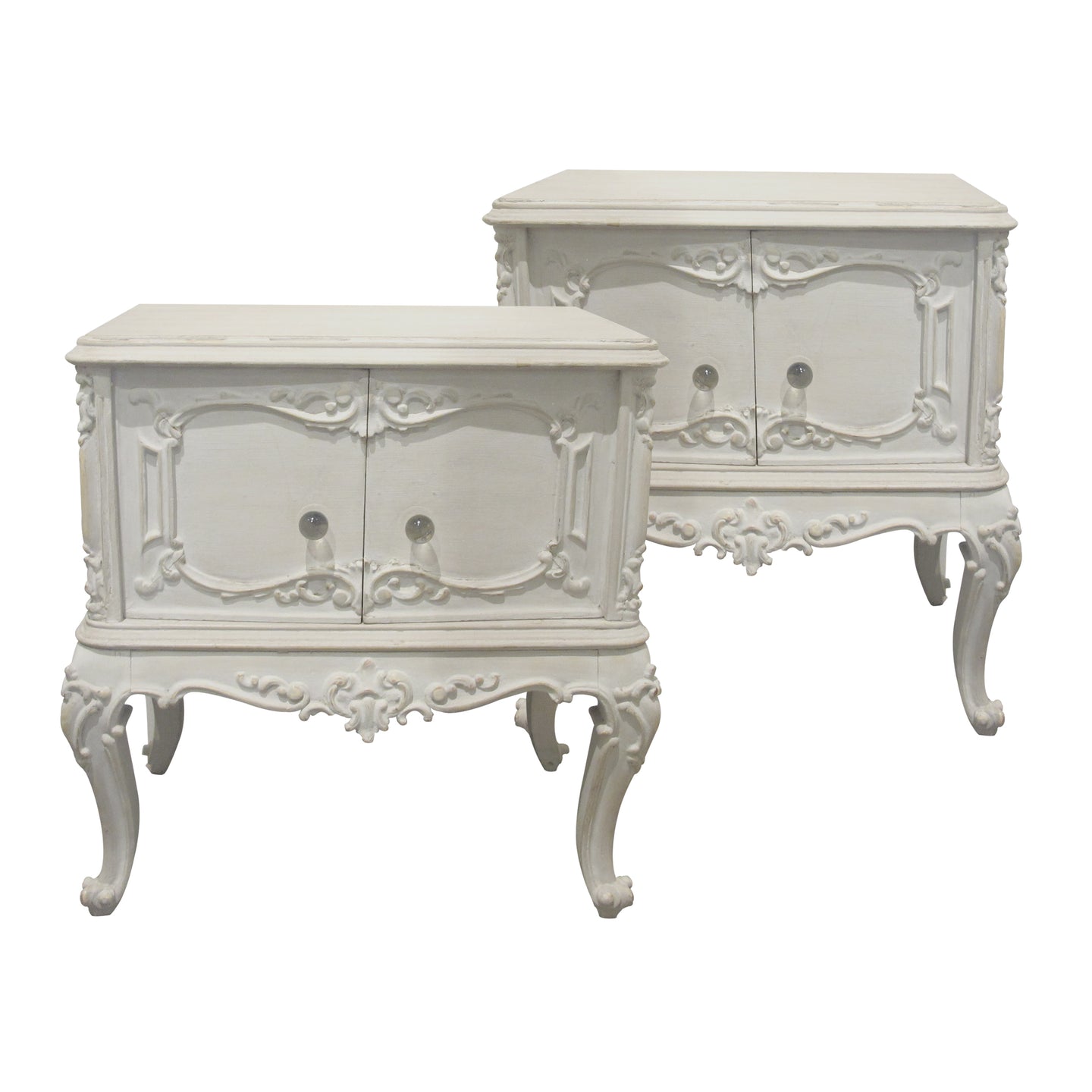 Pair of Painted Bedside Tables – Nightstands, Mid-Century French