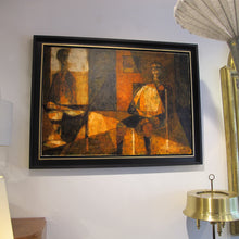 Load image into Gallery viewer, 1955 Scandinavian Oil on Canvas Figurative Motif in Warm tones
