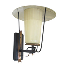 Load image into Gallery viewer, 1950s Pair of French Wall Mount Lanterns with opaque coloured glass
