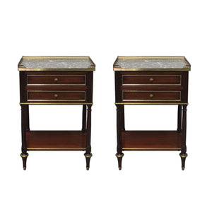 Pair of Louis the VXI style early 20th century mahogany bedside tables
