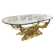 Load image into Gallery viewer, 1970s Willy Daro “Bonsai” Brass Coffee Table with Green Beads, Belgian
