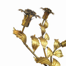 Load image into Gallery viewer, 1970s Pair of Gilt Toleware Floral Wall Lights by Hans Kögl, German
