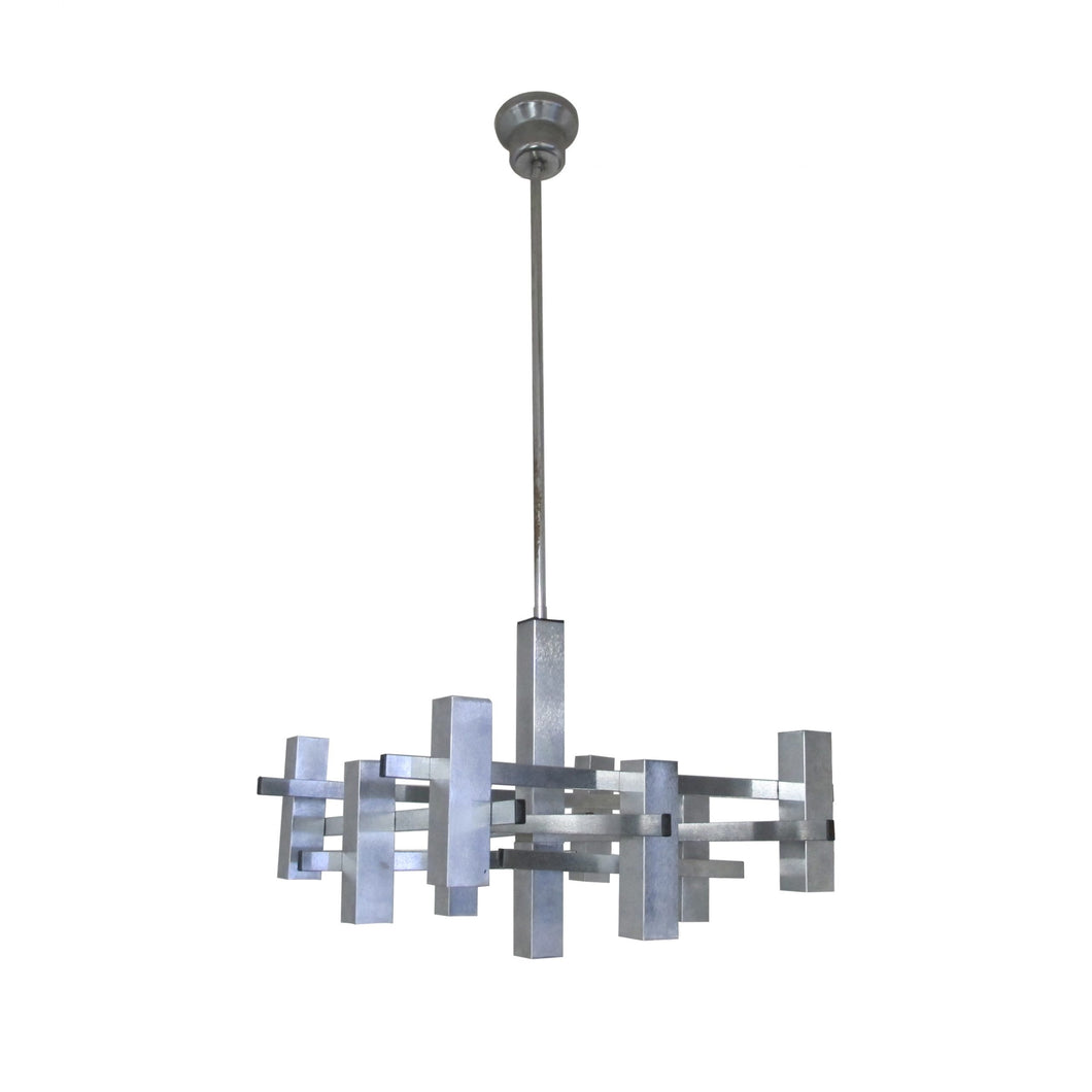 A 1960's Gaetano Sciolari chrome chandelier