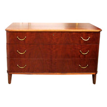 Load image into Gallery viewer, 1940s Swedish Chest of Drawers with Walnut Veneers with Curved Edges
