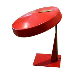 Mid-Century Flying Saucer Adjustable Red Desk Lamp, Italian