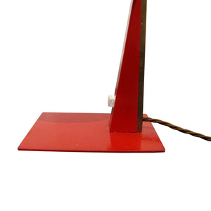Mid-Century Flying Saucer Adjustable Red Desk Lamp, Italian