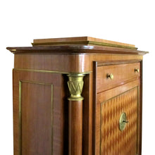Load image into Gallery viewer, Exceptional Art Deco Cabinet Secrétaire Attributed to Jules Leleu with Bronze Ornaments, French
