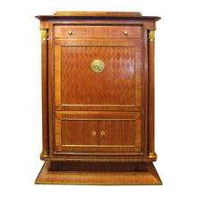 Load image into Gallery viewer, Exceptional Art Deco Cabinet Secrétaire Attributed to Jules Leleu with Bronze Ornaments, French
