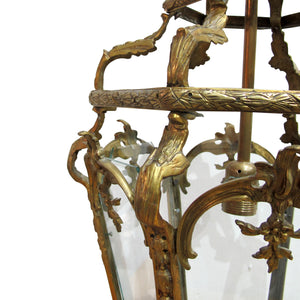 Mid-Century Large Six Facet’s Bronze Lantern Louis XV Style, French