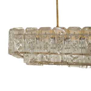 1960S Doria Ceiling Light with Clear and Textured Glass Oval Tubes, German