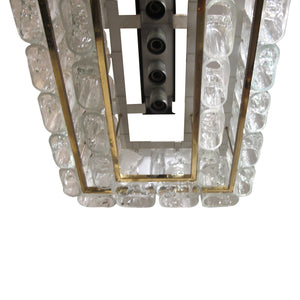 1960S Doria Ceiling Light with Clear and Textured Glass Oval Tubes, German