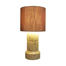 Load image into Gallery viewer, 1960s Pair of Cream Marble Cylinder Table Lamps, Italian
