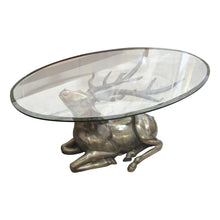 Load image into Gallery viewer, 1970s Belgian Brass Coffee table in the Shape of a Resting Stag
