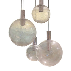 1960s Five Glass Globes Pendant Ceiling Light by Doria Leuchten, German