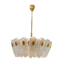 Load image into Gallery viewer, 1960S/70S Large Glass and Brass Pendant Light by Orrefors, Swedish
