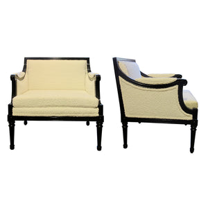 1960s, Pair of Swedish Gustavian Style Armchairs Newly Upholstered