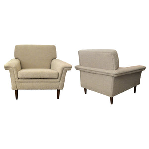 1970s Danish His and Her’s Set of Armchairs By Johannes Andersen