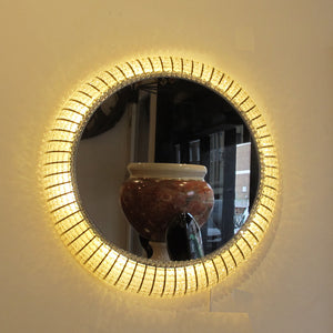 1950s/60s Large Round Backlit Mirror Designed by Emil Stejnar, Austrian