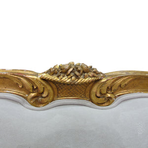 Late 19th Century French Large Gilt Frame Sofa Newly Upholstered