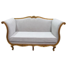 Load image into Gallery viewer, Late 19th Century French Large Gilt Frame Sofa Newly Upholstered
