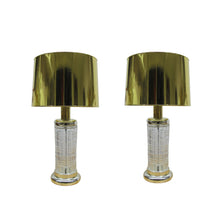 Load image into Gallery viewer, Pair of glass table lamps
