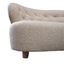 Load image into Gallery viewer, 1940s Danish Large Curved Sofa with Buttoned Backrest Newly Upholstered
