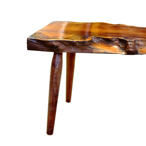 1960s Live Edge Yew Wood Bench Attributed to Reynolds Of Ludlow, English