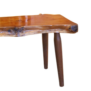 1960s Live Edge Yew Wood Bench Attributed to Reynolds Of Ludlow, English