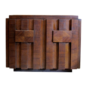 1960s Pair of “Brutalist” Walnut Staccato Paul Evan Bedside/End Tables by Lane, American