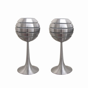 Manhattan pair of aluminium table lamps