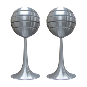 1990s Pair of Large Aluminium Manhattan Table Lamps, Danish