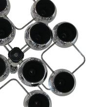 Load image into Gallery viewer, 1960s Large 12 Chrome Globes Geometric chandelier by G. Sciolari, Belgian
