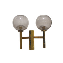 Load image into Gallery viewer, 1960&#39;s Pair of wall lights with hand blown glass shades
