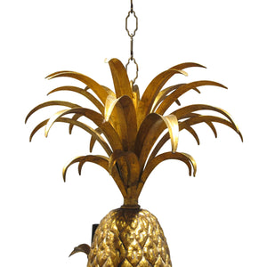 1950's gold pineapple chandelier with 6 branch, Italian
