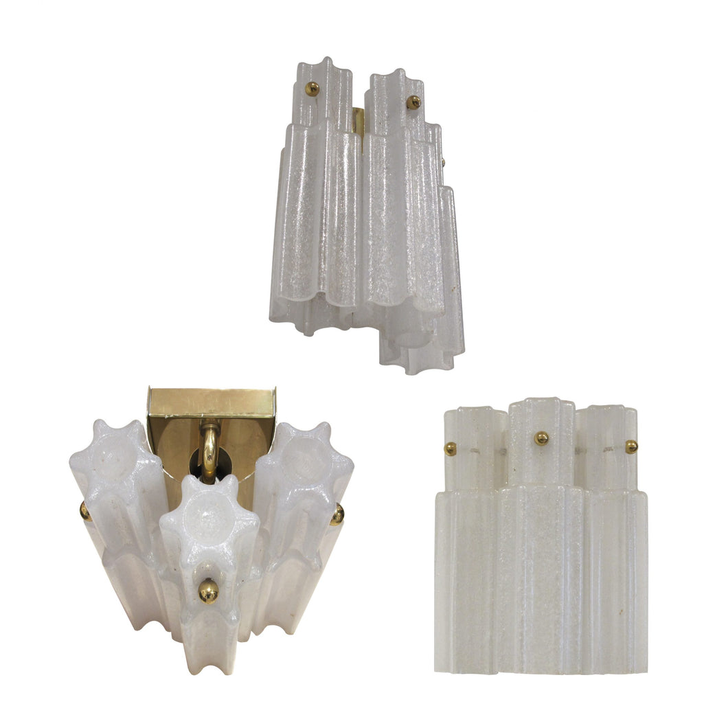 Wall lights by Glashutte Limburg, German 1960's