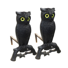 Load image into Gallery viewer, A pair of cast iron owls andiron, American 1950&#39;s
