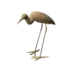 A brass and copper Heron sculpture by Sergio Bustamante
