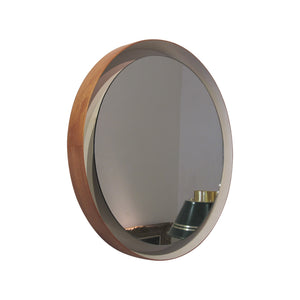 Round backlit mordernist mirror, 1960's