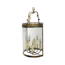 Load image into Gallery viewer, 1950&#39;s Pair of brass and curved glass lanterns, French
