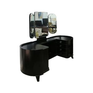 A 1940's Danish dressing table with its triptych mirror