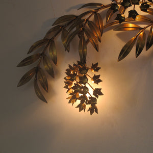 Hans Kogl gilt metal wisteria wall light