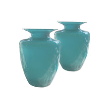 Load image into Gallery viewer, A pair of baby blue opaline glass vases, French mid-century
