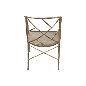 Occasional gilt metal faux bamboo single chair, 1970's