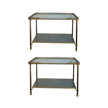 Load image into Gallery viewer, Pair of brass side table attributed to Maison Bagues, mid century French
