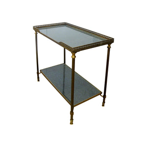 Pair of brass side table attributed to Maison Bagues, mid century French