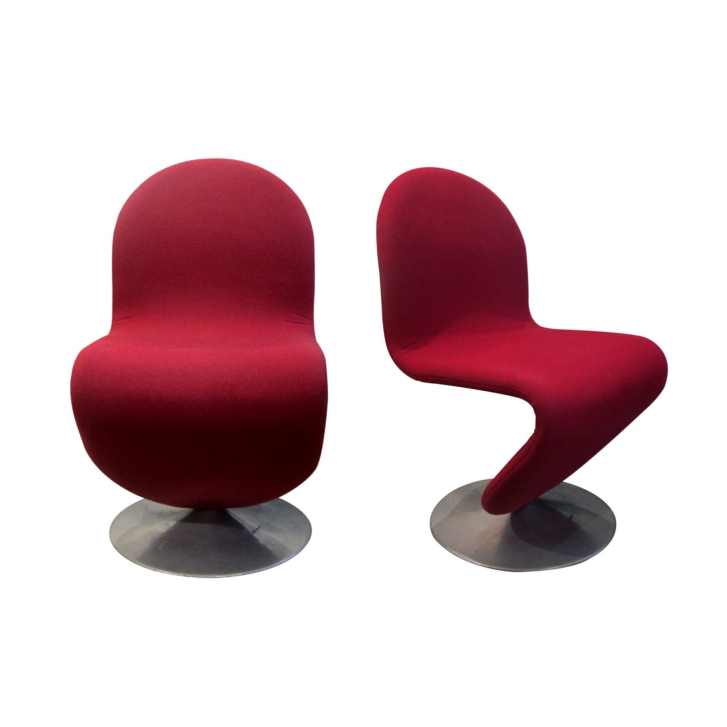 Pair of original 1970's Verner Panton swivel dining chairs